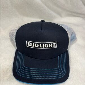 Bud Light Trucker Hat - Navy/White Mesh Snapback
